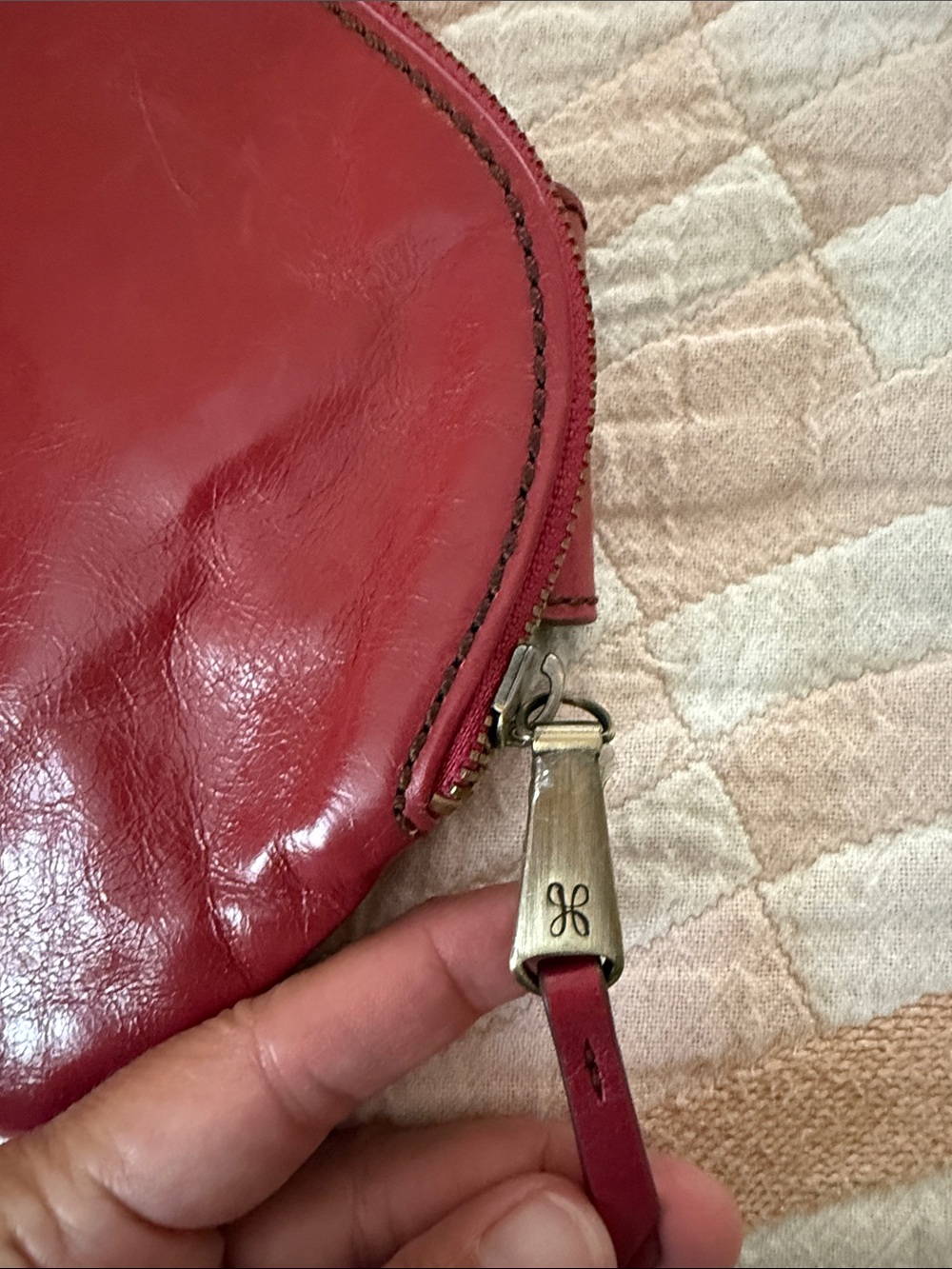Red Leather Wristlet Clutch - Women's Handbag - Picture 5 of 5